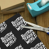 Boston Terrier World Gift Wrapping Paper 58"x 22.8" (1 Roll) .