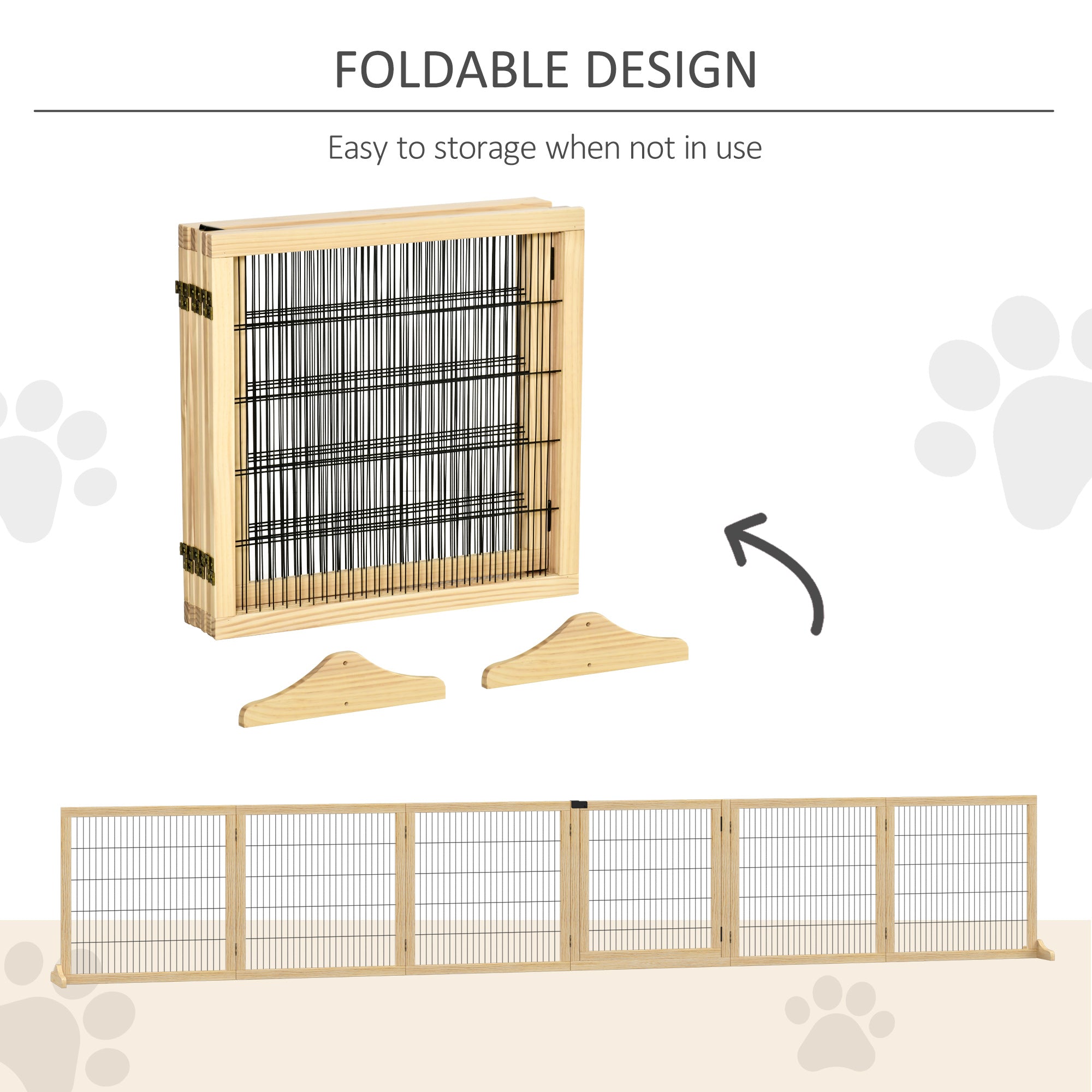 Wood & Metal Pet Gate - Secure Barrier for Dogs & Puppies .