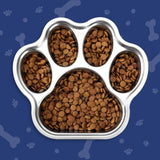 Slow Feeder Stainless Steel Dog Paw Print Shaped Bowl For Fast Eater .