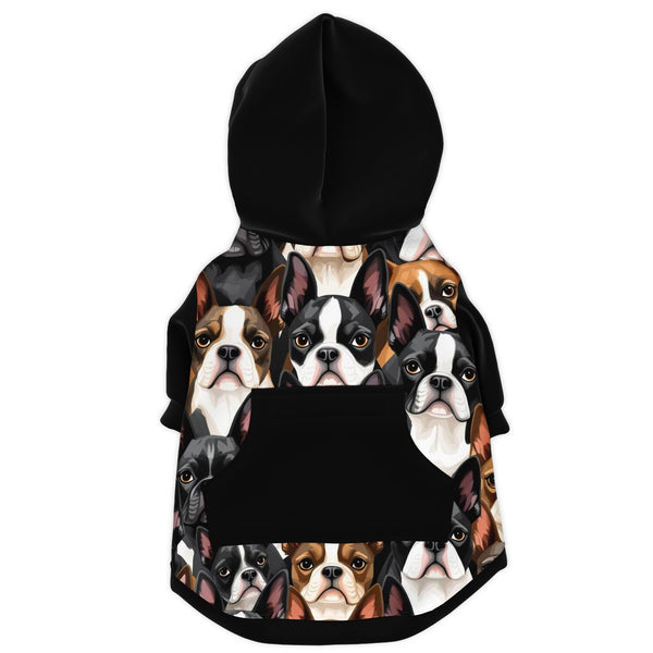 Boston Terrier Dogs Crowd Dog Zip-Up Hoodie