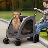 Pet Stroller 4-Wheels Dog Stroller Carrier 160 lbs Weight Capacity .
