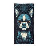 Boston Terrier Beach Towel - Navy and Blue
