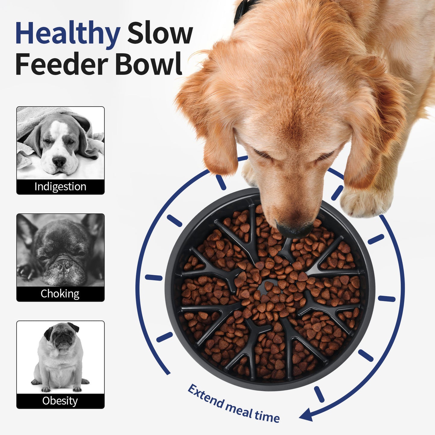 Tire Shape Slow Feeder Dog Food Bowl