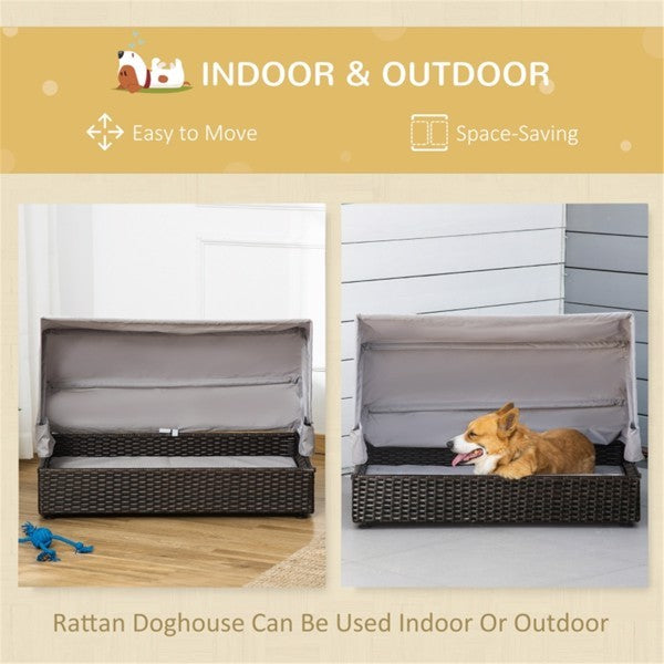 Dog Bed, Rattan Pet Sofa, Dog Tent