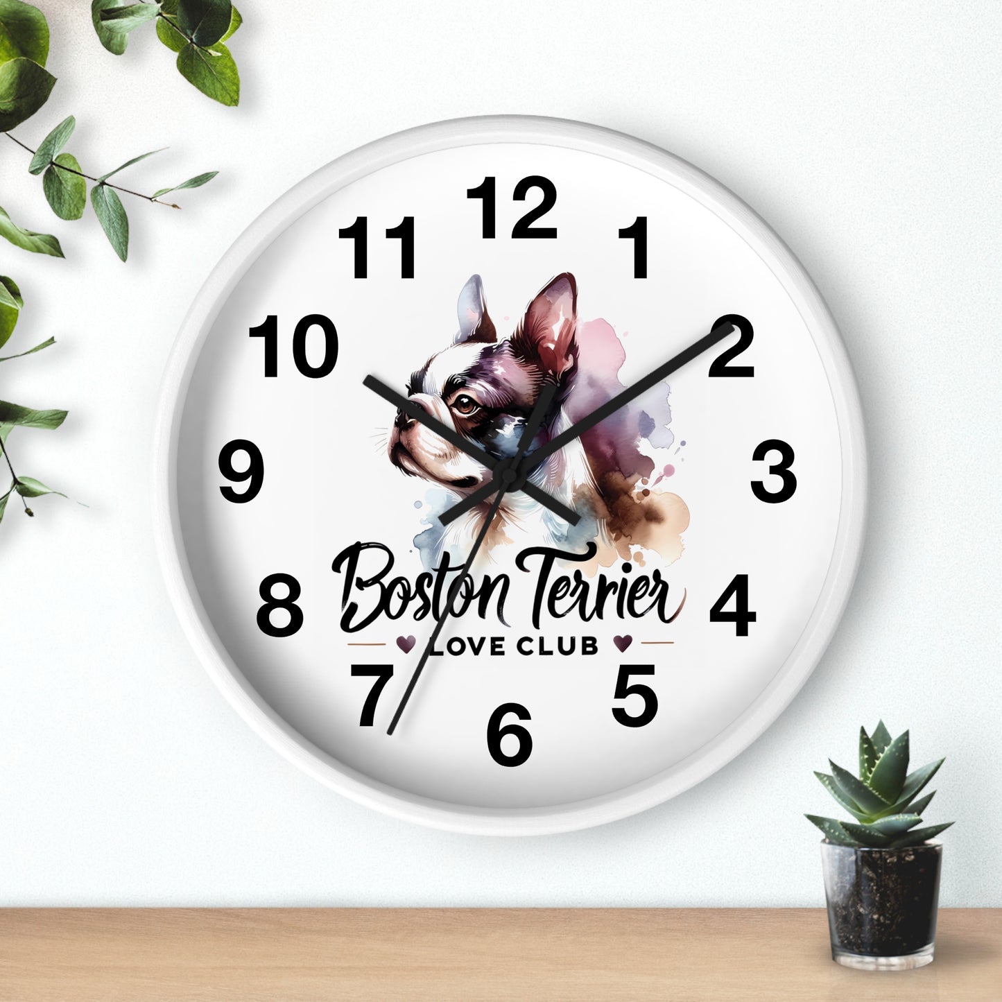 Boston Terrier Love Club Wall Clock