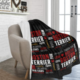 Boston Terrier Word Collage Ultra-Soft Micro Fleece Blanket – Dog Lover Typography Art .