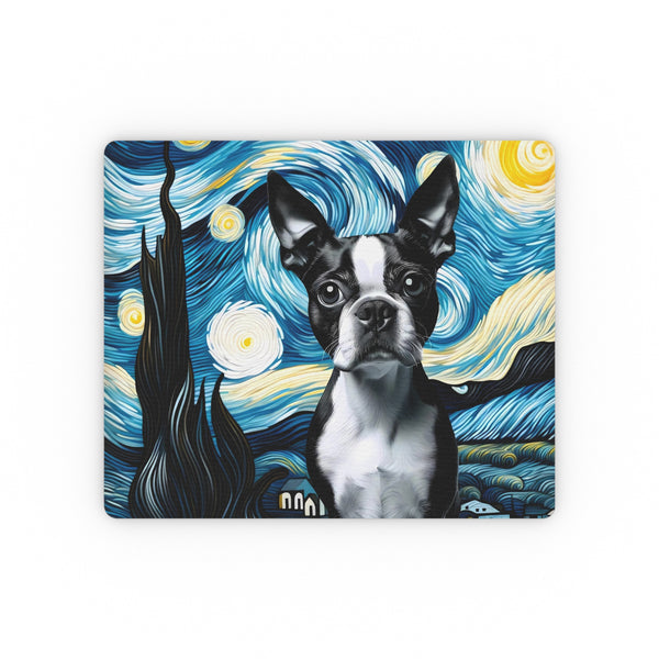 Starry Night - Boston Terrier Dog Mouse Pad