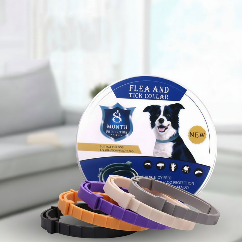 Natural Anti-Flea, Tick & Mosquito Dog Collar – Adjustable Plant-Based Insect Repellent Collar for Dogs