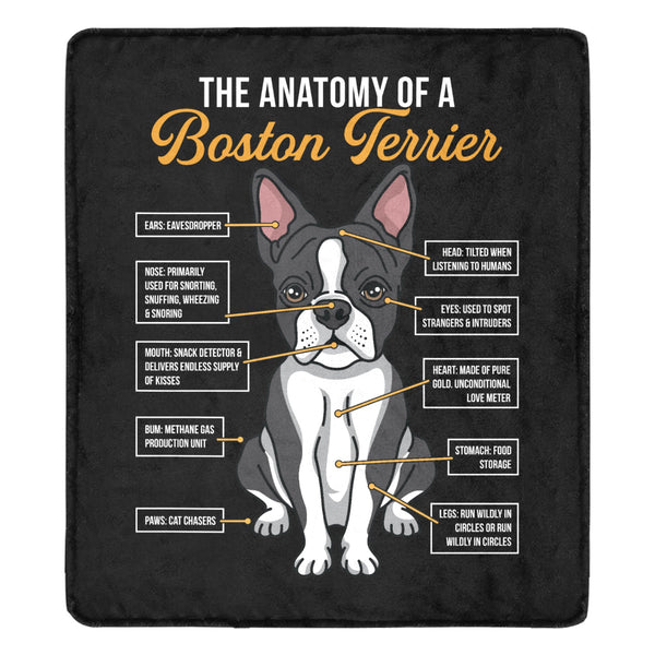 The Anatomy Of A Boston Terrier Ultra-Soft Micro Fleece Blanket