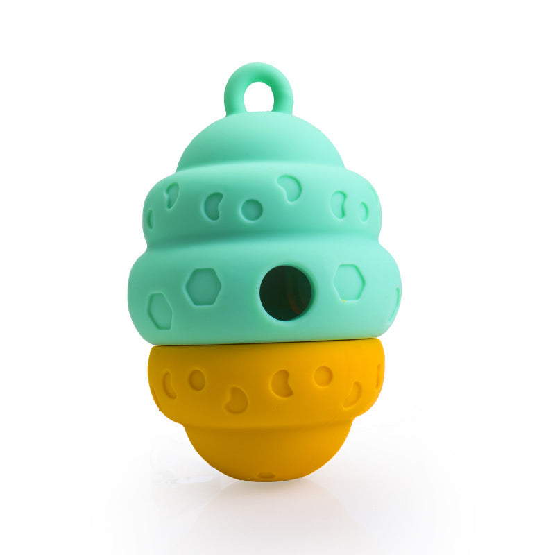 Beehive Honeycomb Slow Feeder Dog Toy . Yellow Green