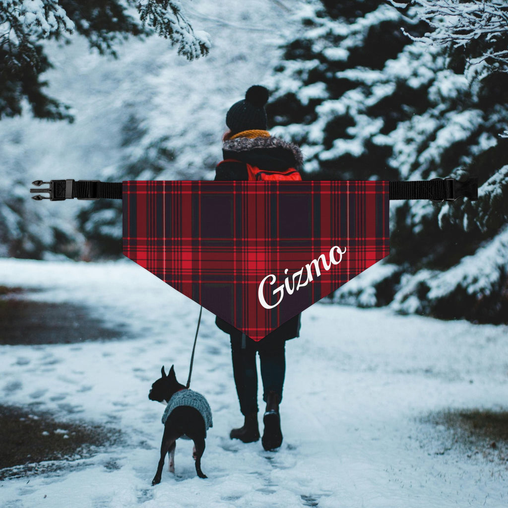 Personalized Pet Bandana Collar - Red Plaid