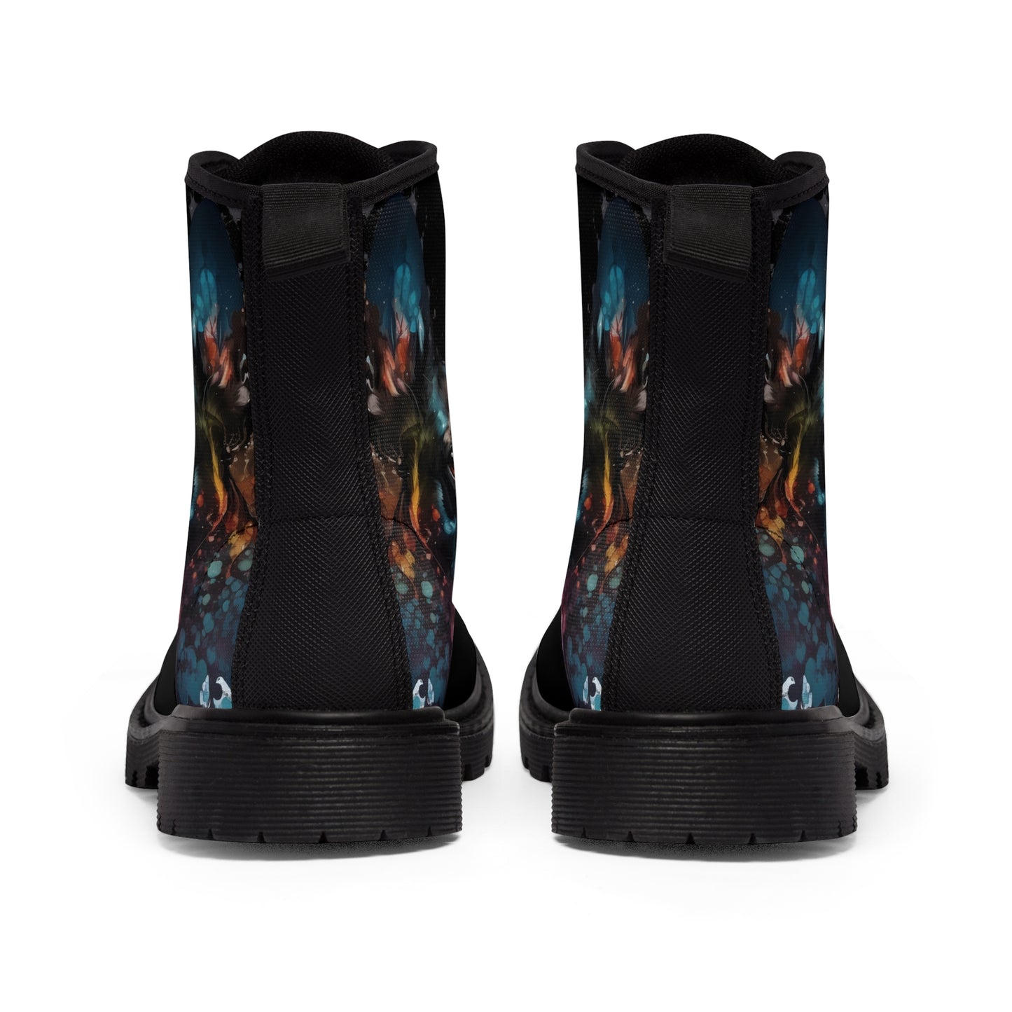 Boston Terrier Art - Men's Martin Canvas Boots