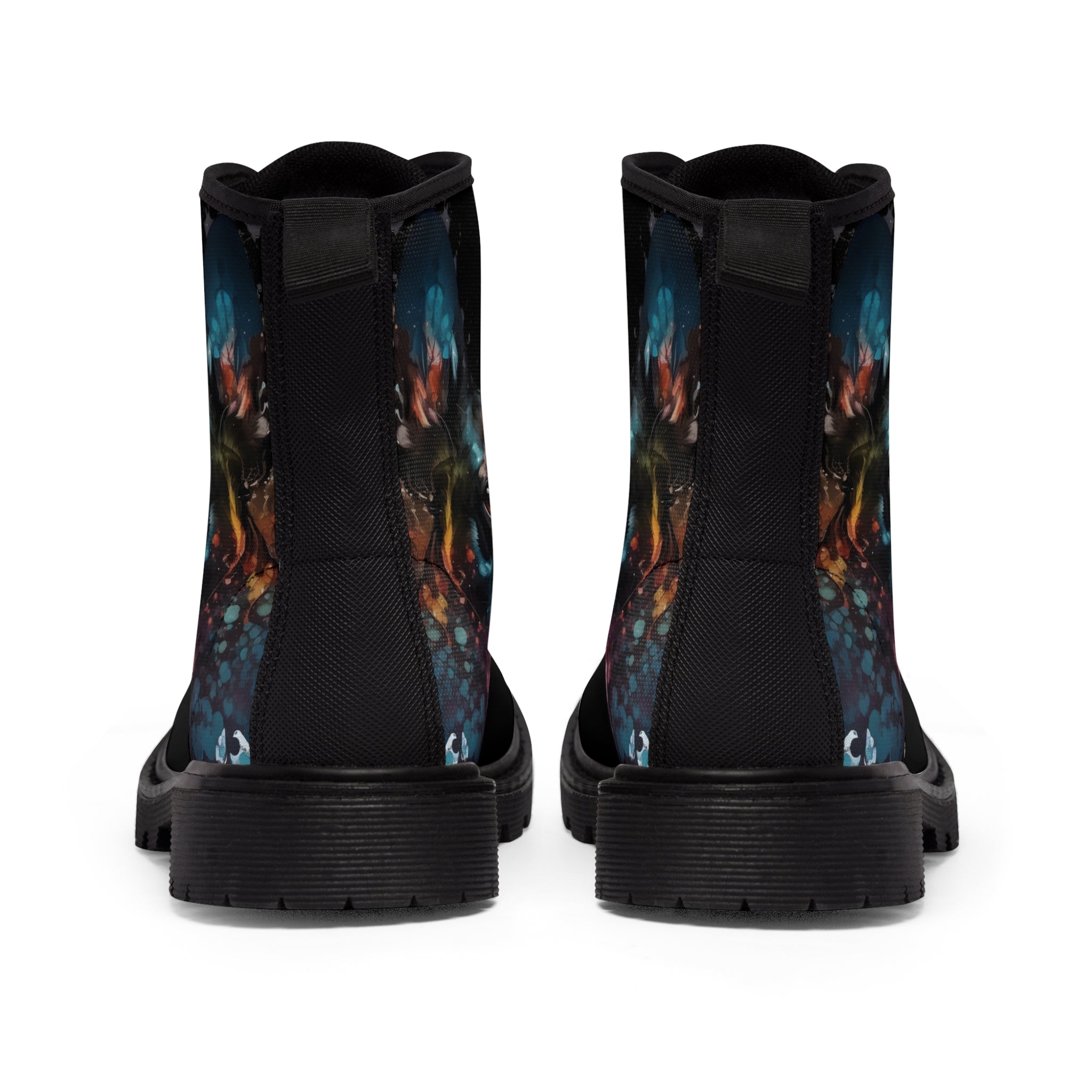 Boston Terrier Art - Men's Martin Canvas Boots