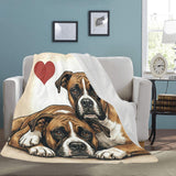 Two Boxers Love Portrait Ultra-Soft Micro Fleece Blanket