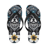 Hawaiian Boston Terrier Dog Flip Flops (For both Men and Women)