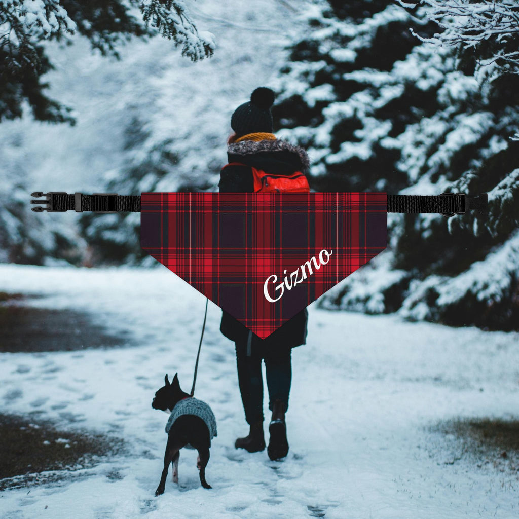 Personalized Pet Bandana Collar - Red Plaid