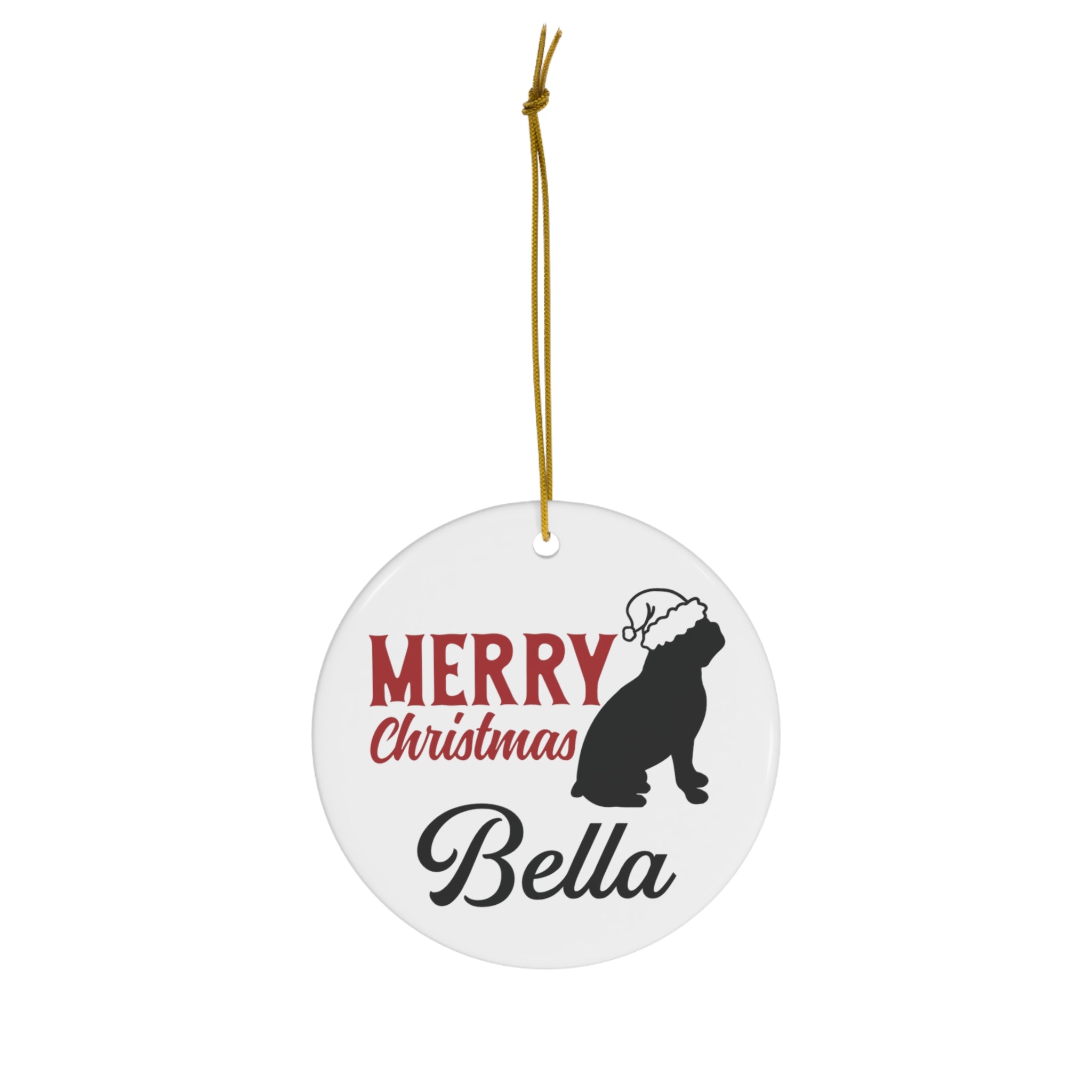 Custom Christmas Boston Terrier Ceramic Ornament 1-Pack