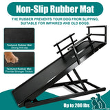 Dog Ramp For Couch Or Bed, Folding Wooden Pet Ramp With Anti-Slip Mat & Safety Side Rails .
