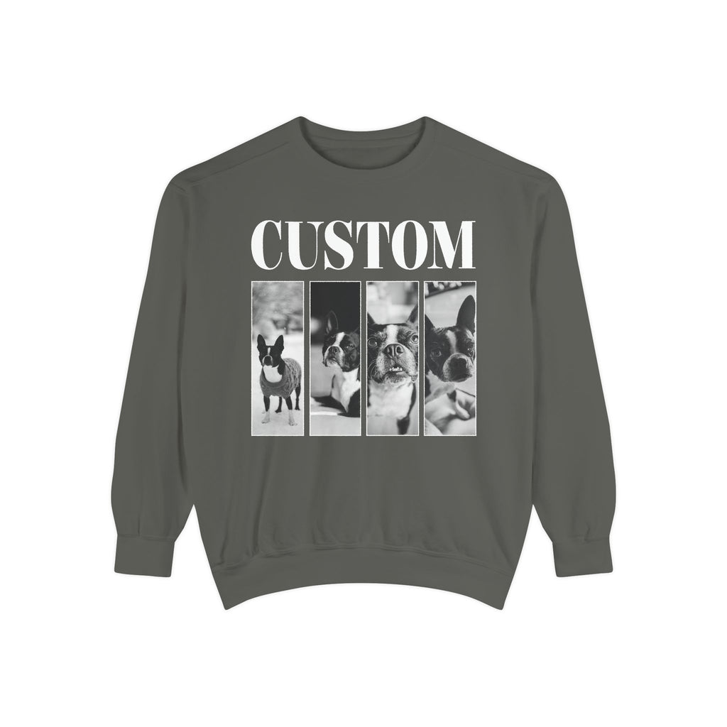 Custom Vintage Pet Photos Comfort Colors Sweatshirt