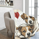 Two Jack Russell Terriers Love Portrait Ultra-Soft Micro Fleece Blanket