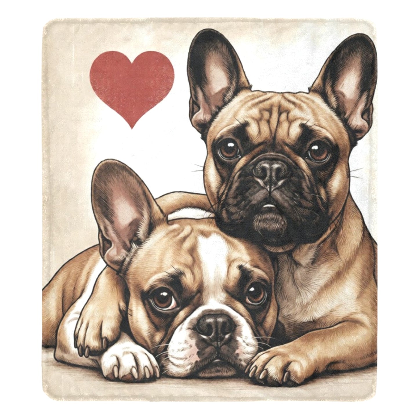 Two French Bulldogs Love Ultra-Soft Micro Fleece Blanket .
