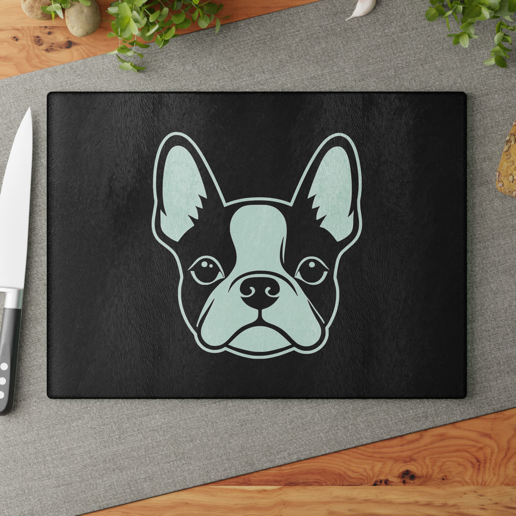 Bostie Face Glass Cutting Board - Black