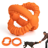 2 in 1 Durable Rings 100% Natural Orange Rubber Dog Toy