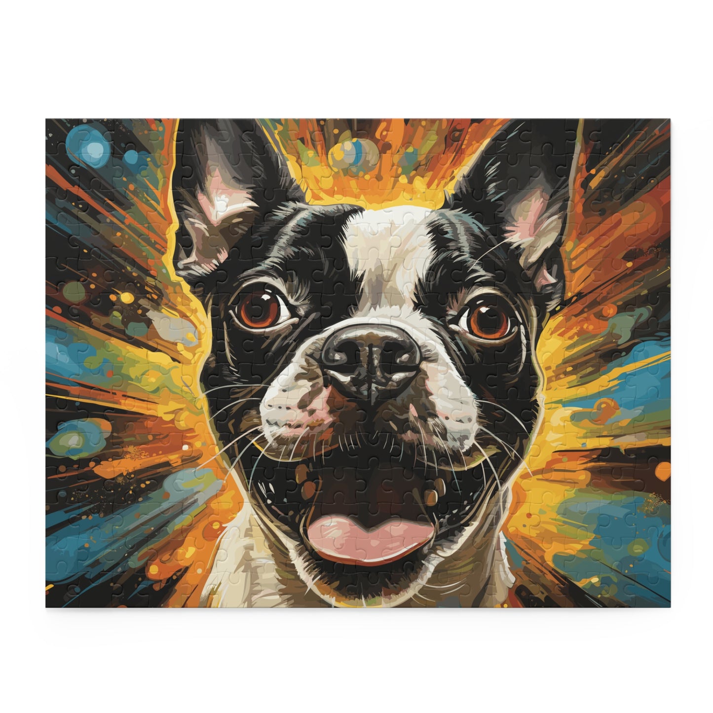 Zoomies Excitement Boston Terrier Dog Puzzle (120, 252, 500-Piece)