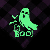 Halloween Luminous Dog Bandana Purple Plaid