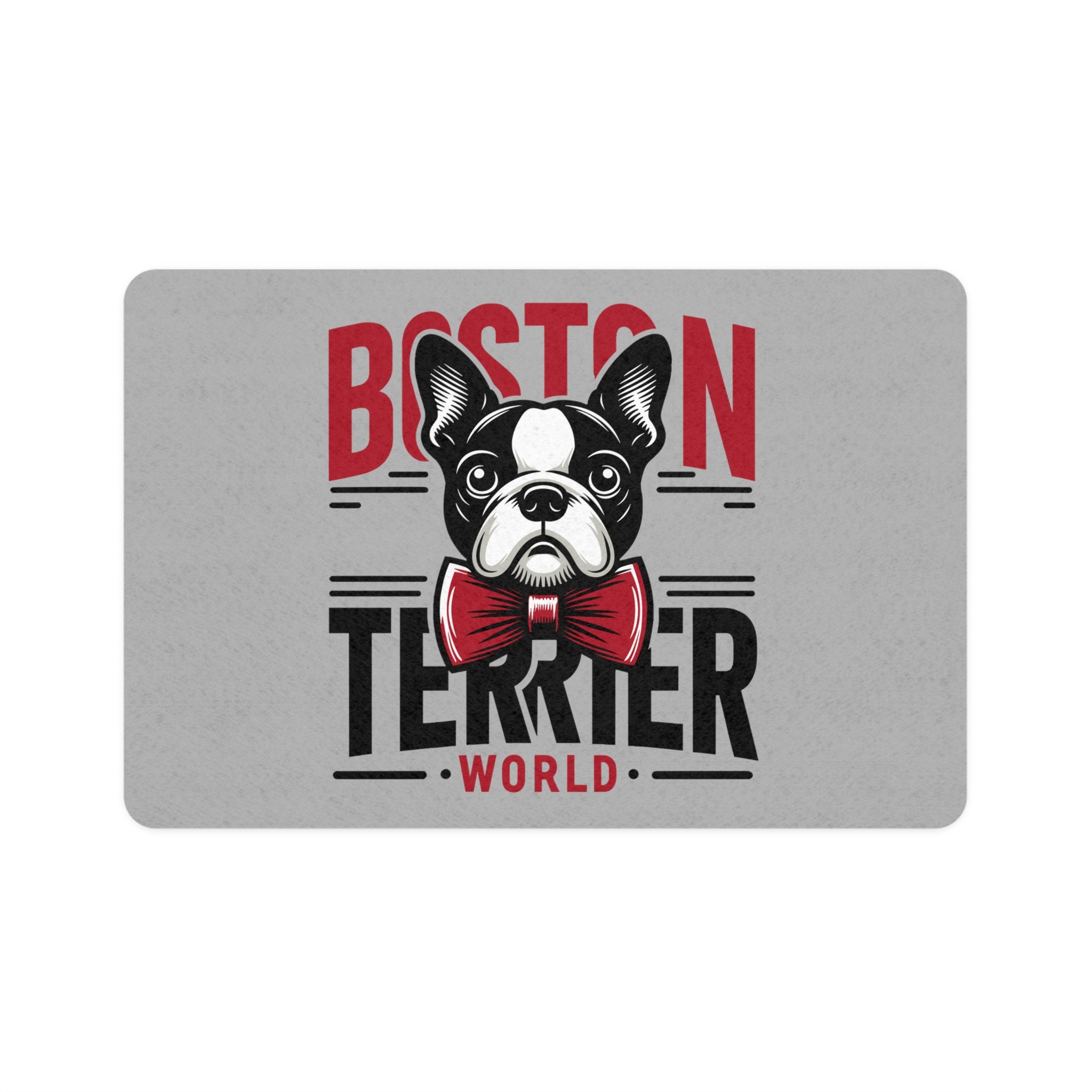 Dog Food Mat - Boston Terrier World Pet Feeding Mat (12x18)