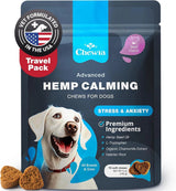 Hemp Calming Chews For Dogs Anxiety Relief Calming Treats With Melatonin Chamomile Extract Valerian Root