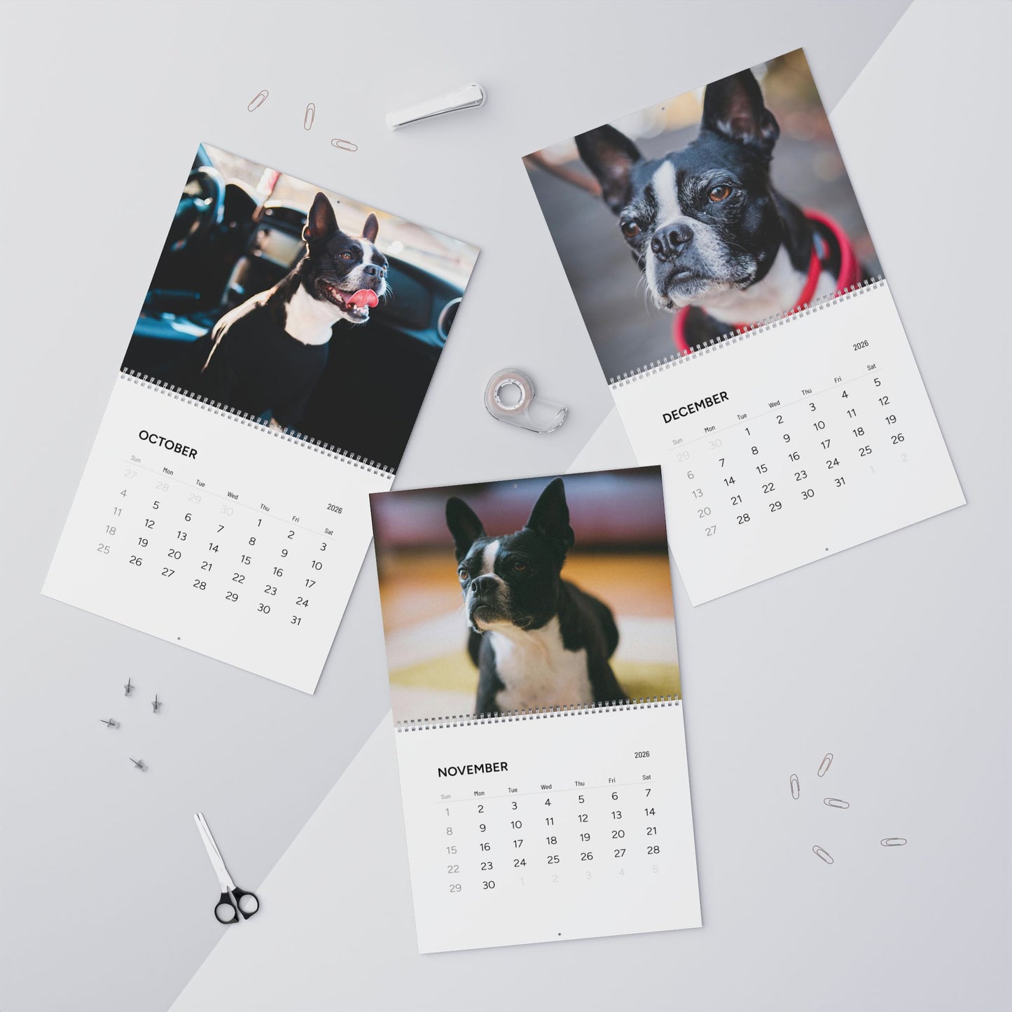 2026 Personalized Wall Calendar with Your Dog's Photos .