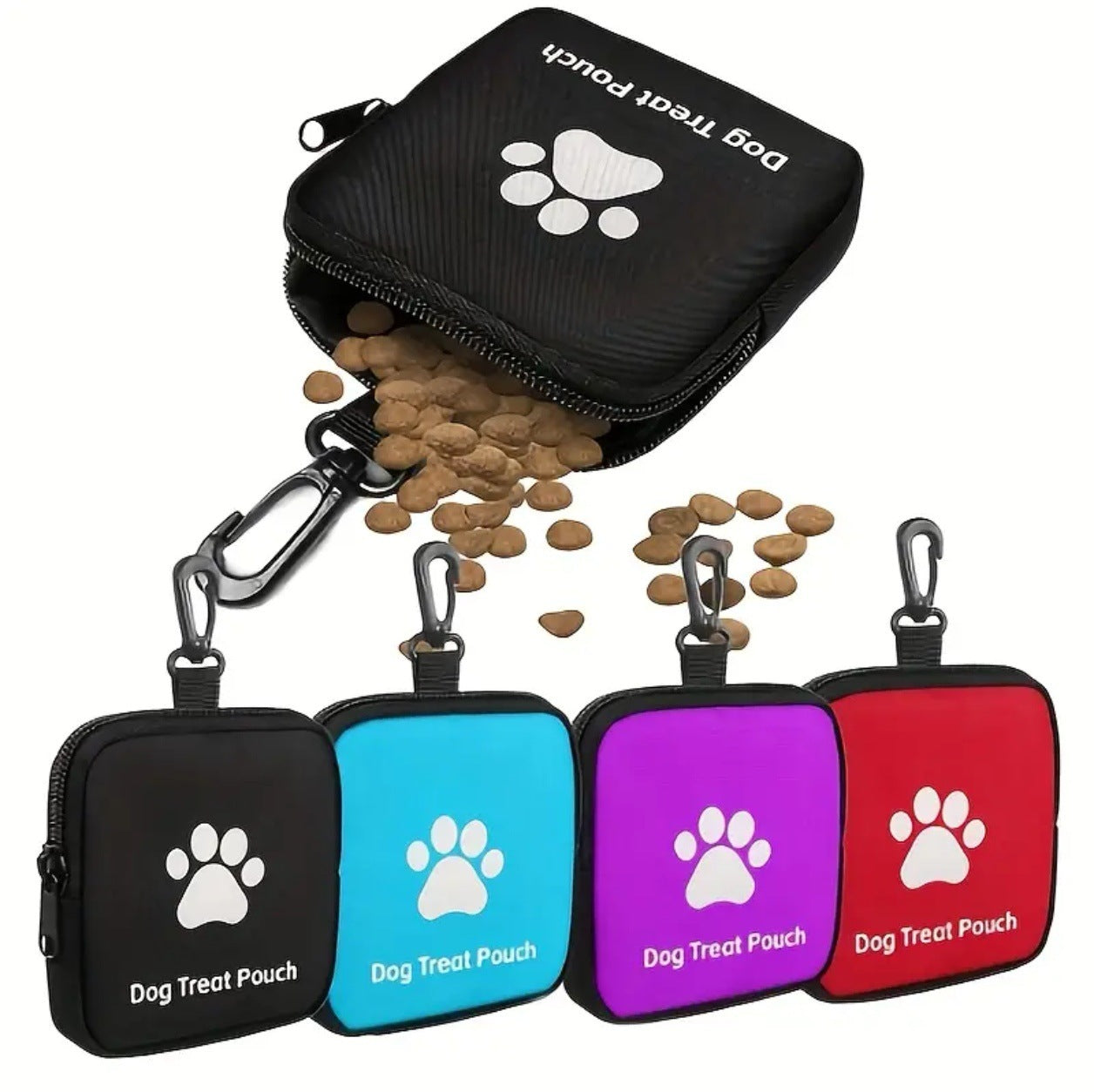 Polyester Portable Dog Treat Pouch With Zipper Closure