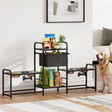 4-Bowl Elevated Dog Feeding Station with Storage – Adjustable Height Stand for Multi-Dog Homes .