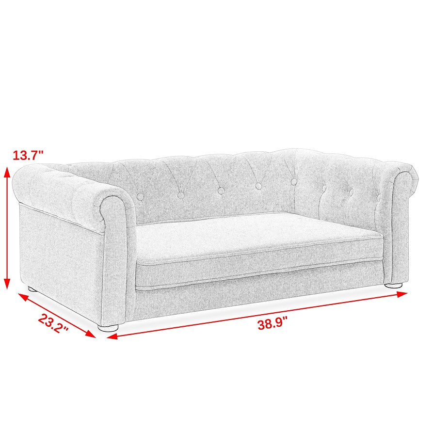 Contemporary Modern Sofa Dog Bed - Dark Grey