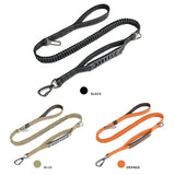 Reflective Dog Leash With Elastic Bungee Buffer And Seat Belt Buckle Clip