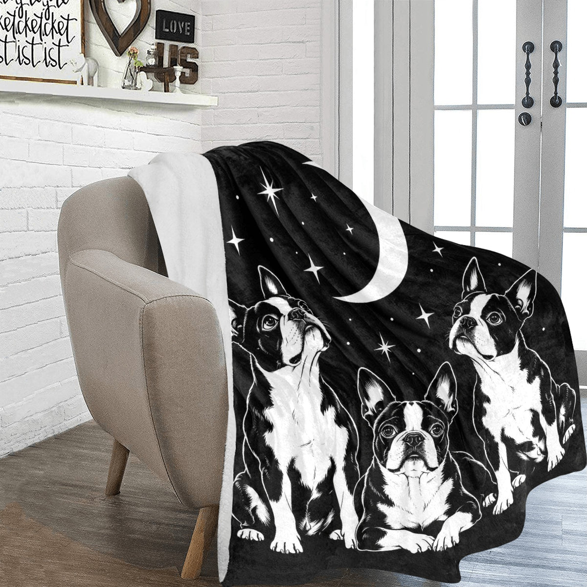 Midnight Boston Terrier Celestial Ultra-Soft Micro Fleece Blanket