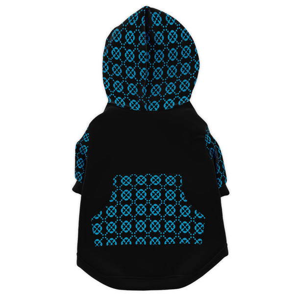 Fashion Dog Zip-Up Hoodie - Ornamental Blue Floral