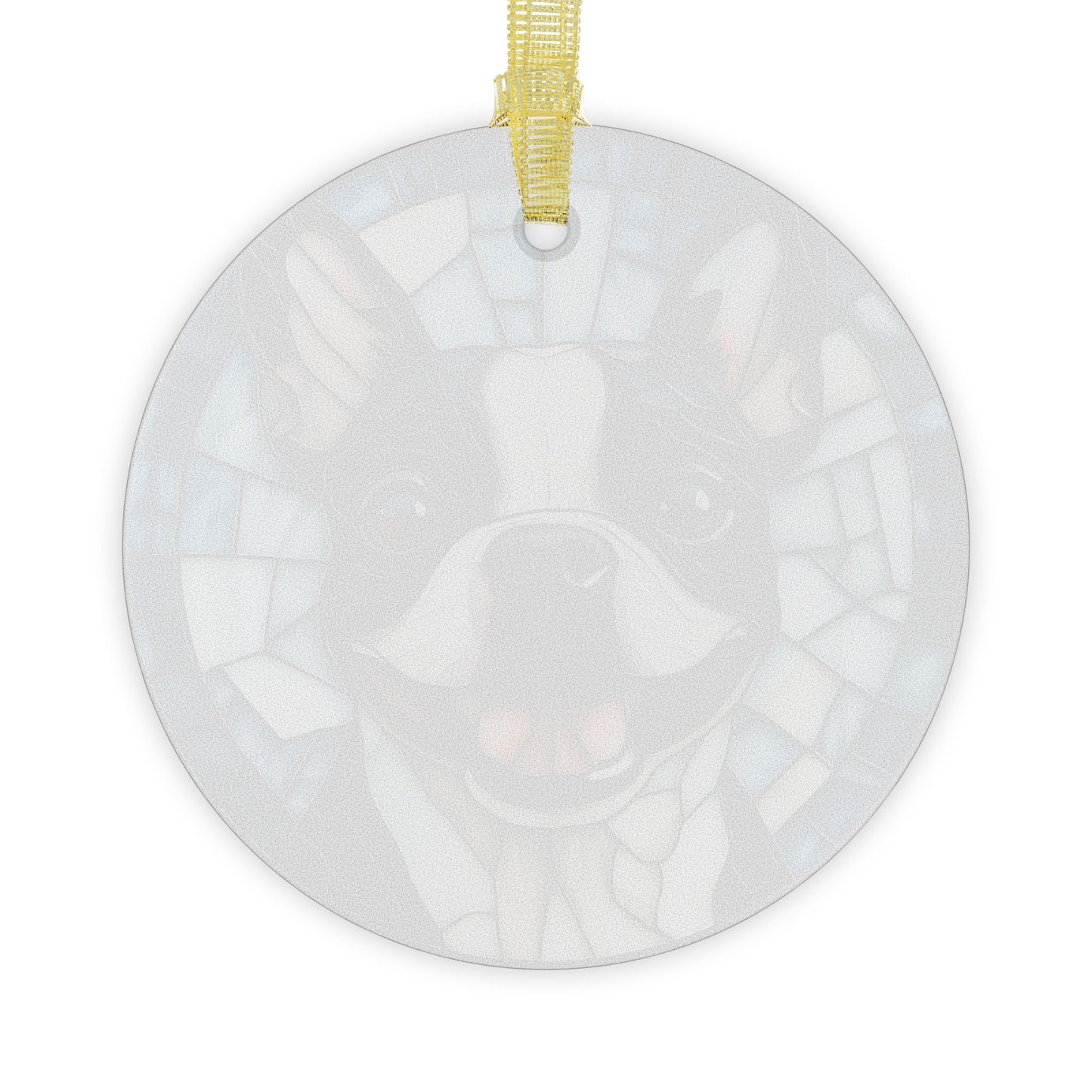 Colorful Geometric Boston Terrier Stained Glass Ornaments - Blue and Joyful