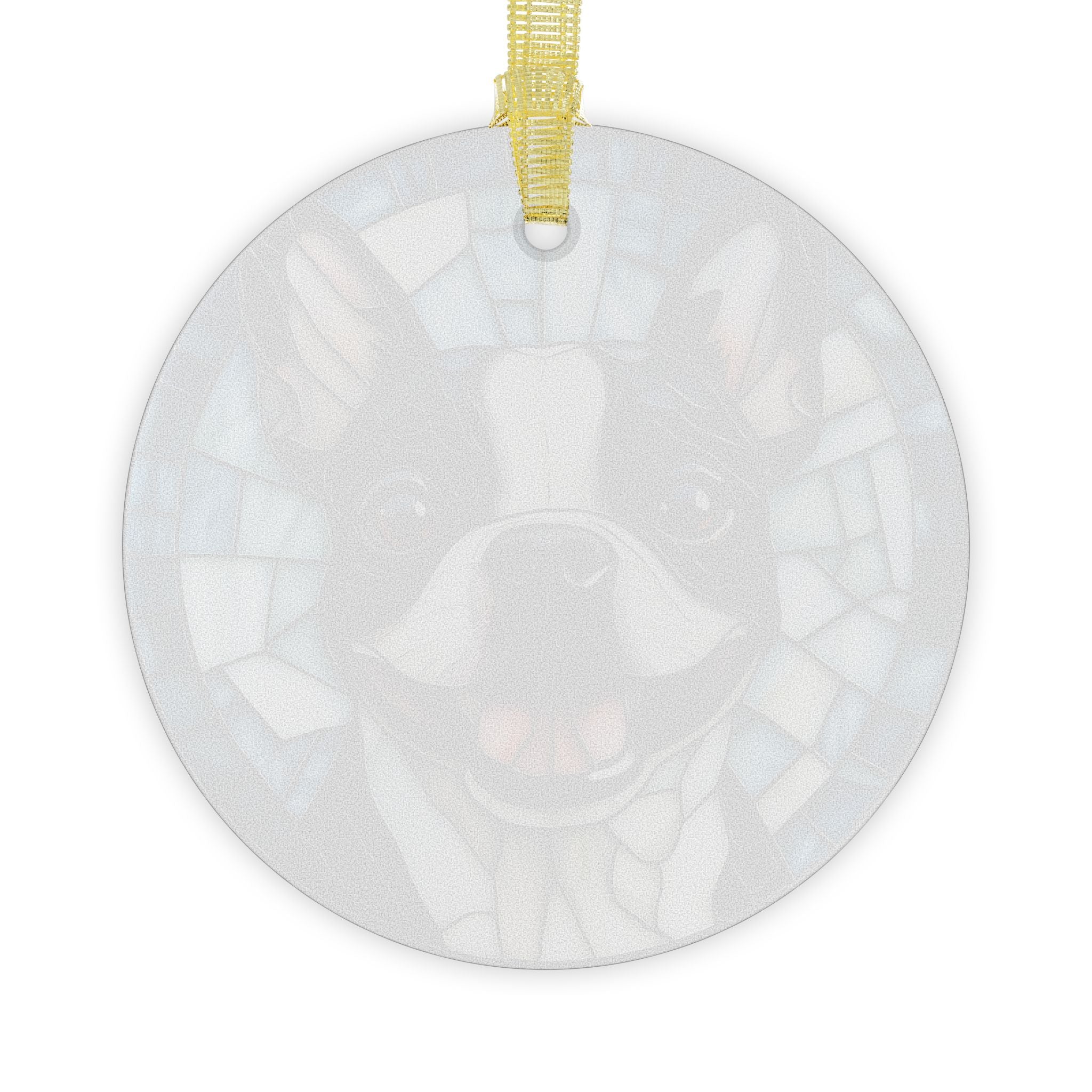 Colorful Geometric Boston Terrier Stained Glass Ornaments - Blue and Joyful