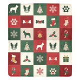 Boston Terrier Christmas Patchwork Ultra-Soft Micro Fleece Blanket