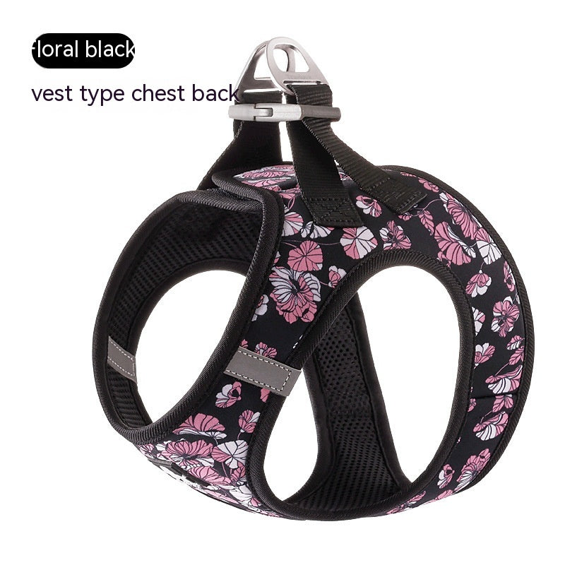 TrueLove Fashion Dog Harness With Velvro . Lotus Pond Moonlight