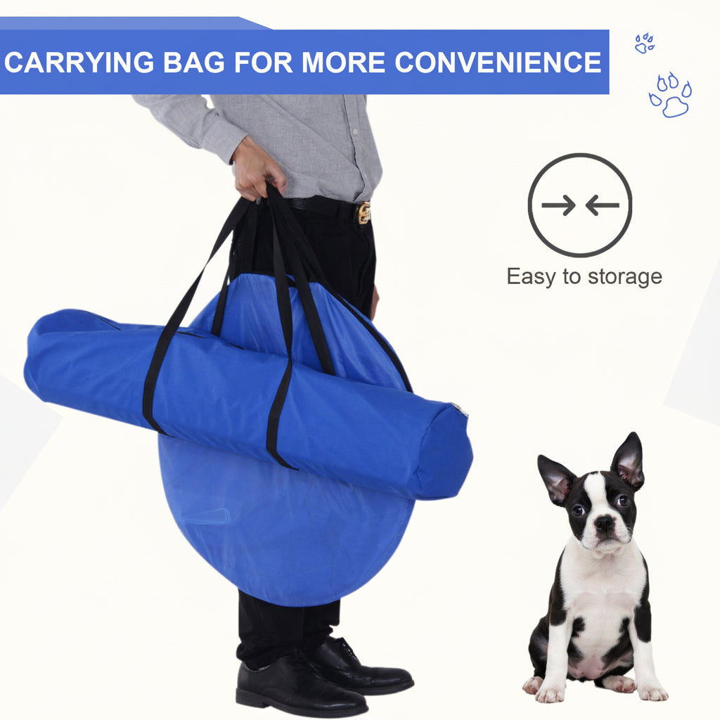 Competition Dog Agility Equipment Obstacle Course Set for Outdoor Backyard, Blue and Yellow .