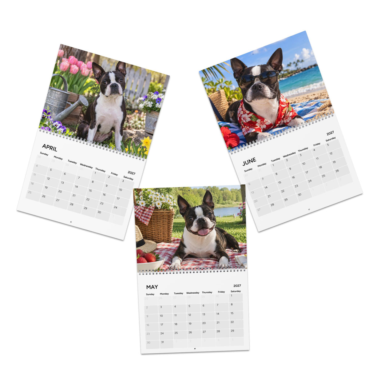 Boston Terrier World 2027 Wall Calendar .