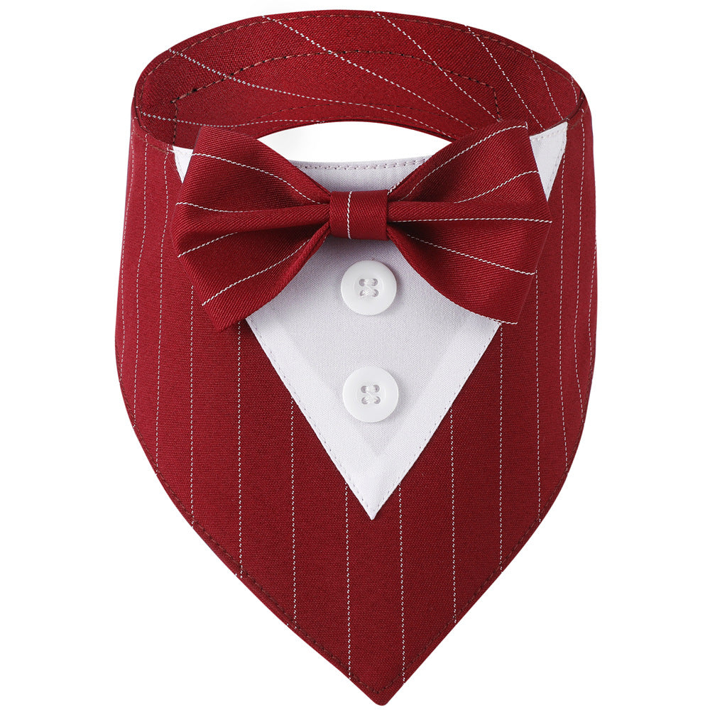 Dog Tuxedo Bow Tie Suit Bandana Triangular Binder