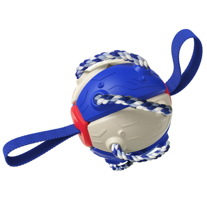 Interactive Dog Soccer Ball With Tabs Outdoor Training Toy