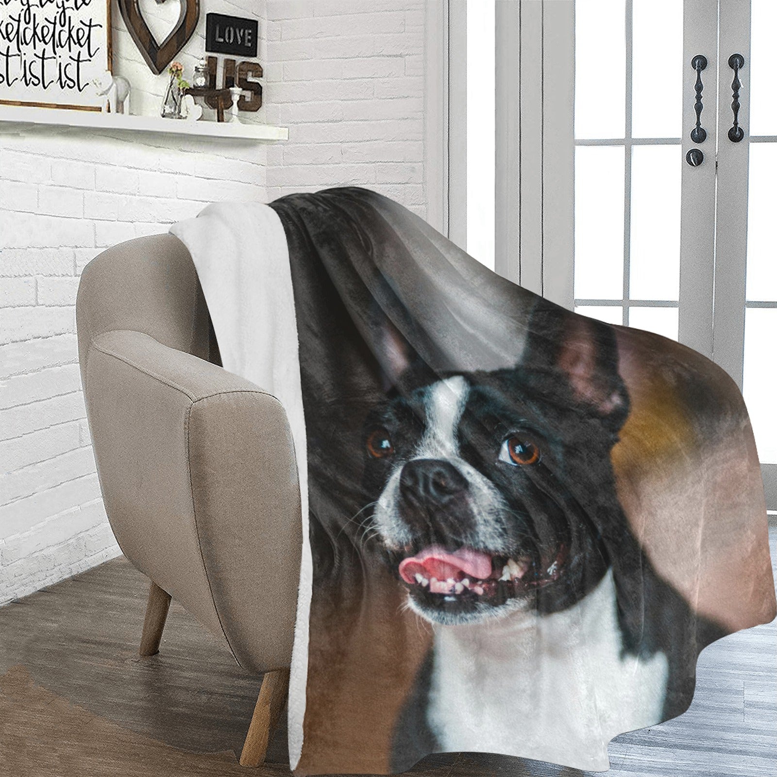 Custom Dog Picture Ultra-Soft Micro Fleece Blankets .