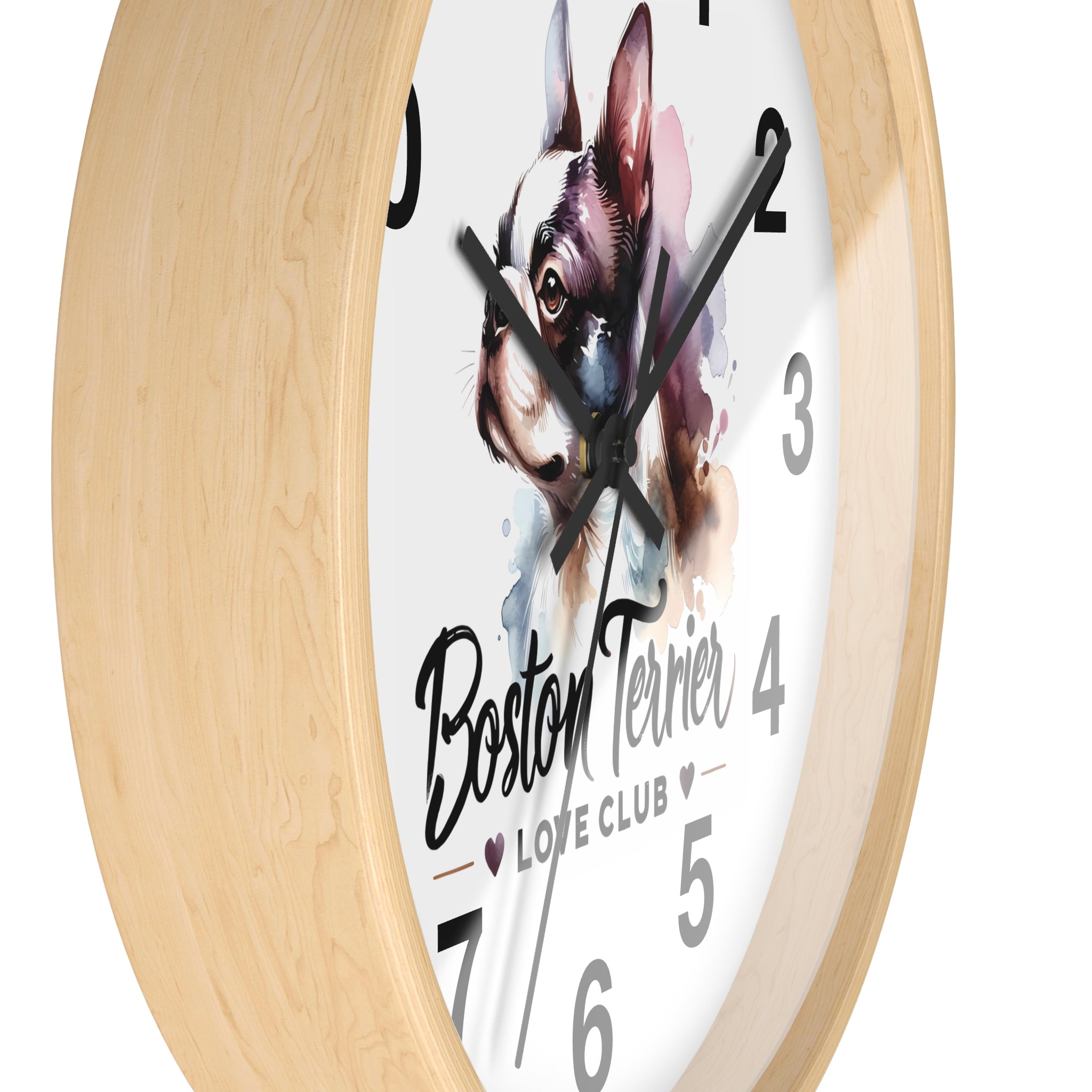 Boston Terrier Love Club Wall Clock