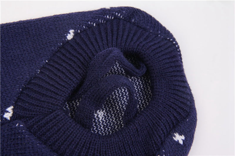 Christmas Snowflake Holiday Pet Sweater Navy Blue