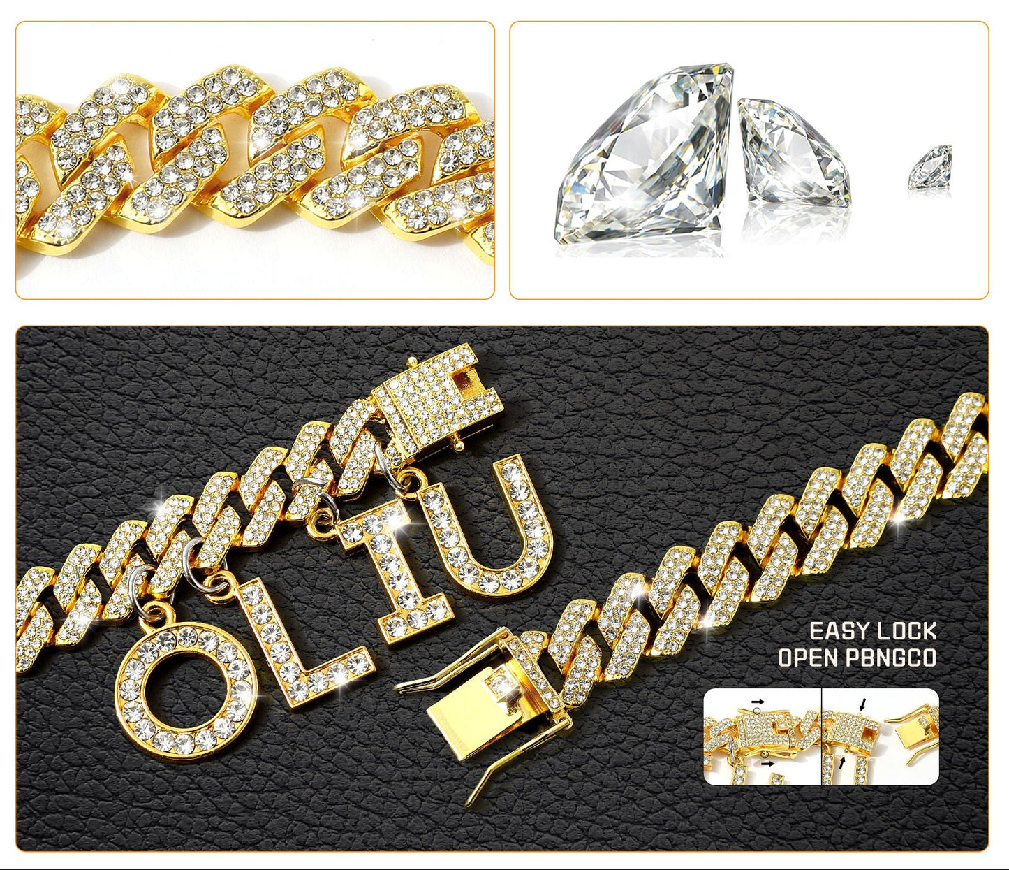 Luxury Alloy Dog Name Chain .